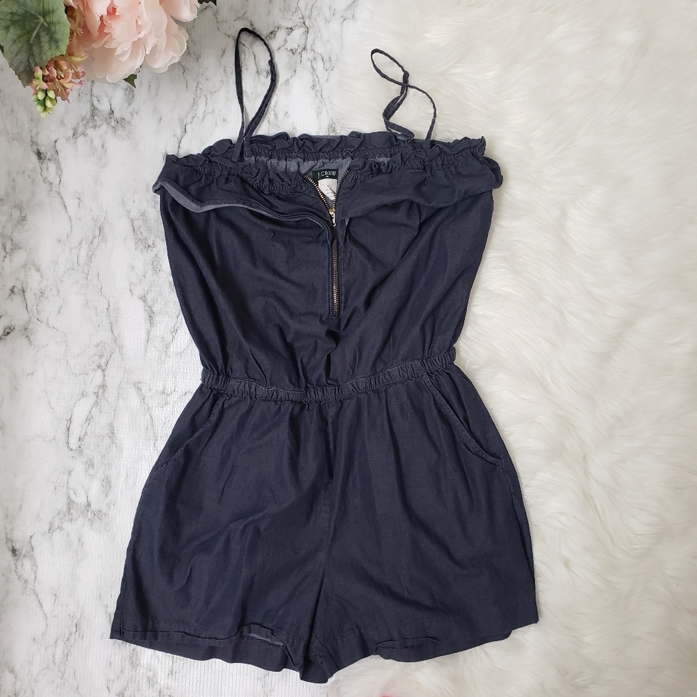 J. Crew Dark chambray Romper